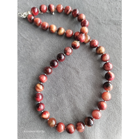 Naszyjnik z kamieni tygrysiego oka